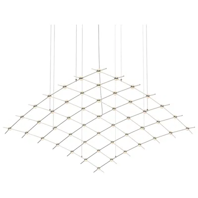 Sonneman Constellation Aquarius Major 177" Wide White Optical Satin Nickel Pend