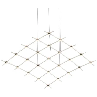 Sonneman Constellation Aquarius Medius Chandelier - Nickel - White Optical Lens