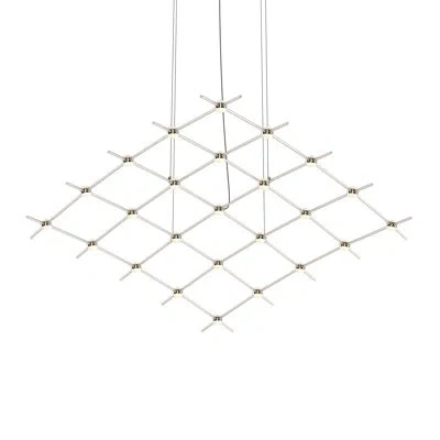 Sonneman Constellation - Aquarius Medius Chandelier - Satin Nickel - White Optical Acrylic Lens - 3000k - 240