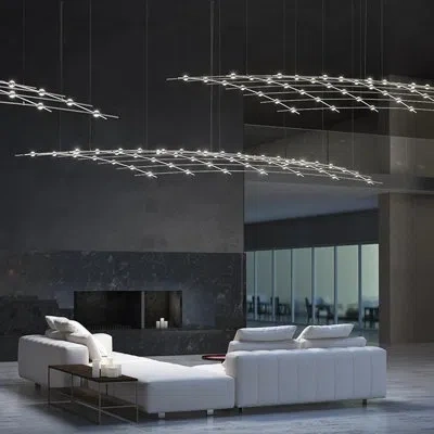 Sonneman Constellation Aquarius Minor Chandelier In Satin Brass