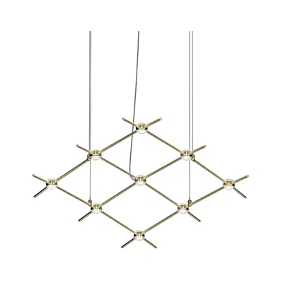 Sonneman Constellation Aquarius Minor Chandelier - Satin Brass - Clear Lens