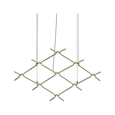 Sonneman Constellation Aquarius Minor Chandelier - Satin Brass - White Lens