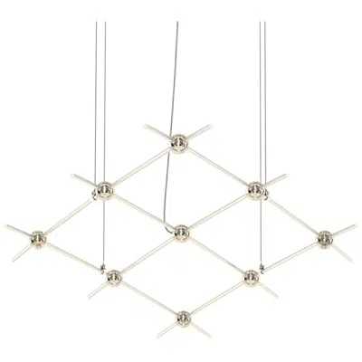 Sonneman Constellation Aquarius Minor Chandelier - Satin Nickel - Clear Lens