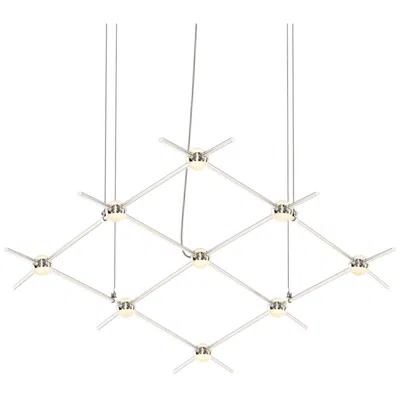 Sonneman Constellation Aquarius Minor Chandelier - Satin Nickel - White Lens