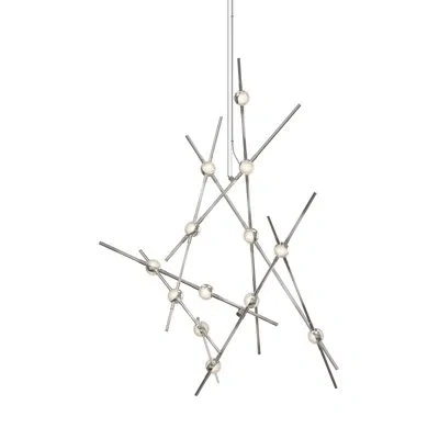 Sonneman Constellation - Aquila Minor Chandelier - Satin Nickel - White Optical Acrylic Lens - 2700k - 240" C