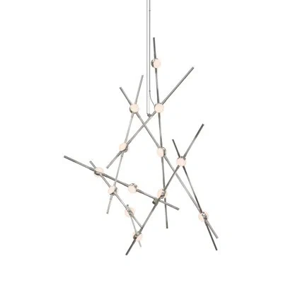Sonneman Constellation - Aquila Minor Chandelier - Satin Nickel - White Optical Acrylic Lens - 3000k - 240" C