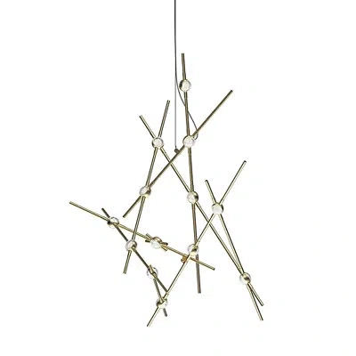 Sonneman Constellation® Aquila Minor Pendant - Satin Brass - White Optical Acrylic Lens - 2700k - 240" Cord In Clear