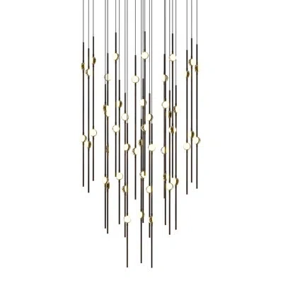 Sonneman Constellation - Aries 25" Round Led Pendant - 2700k - 240" Cable In White Optical Acrylic,espresso Black