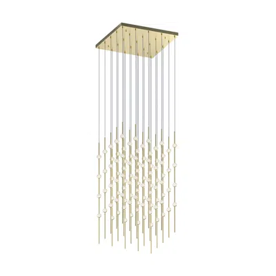 Sonneman Constellation Cosmic Cube 20" Led Pendant - Satin Brass - Clear Lens