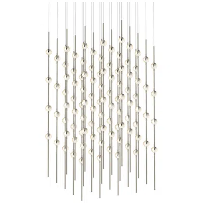Sonneman Constellation - Cosmic Cube 20" Led Pendant - Satin Nickel - Clear Acr