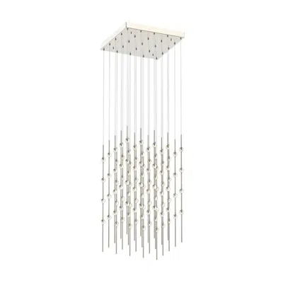 Sonneman Constellation Cosmic Cube 20" Led Pendant - Satin Nickel - Clear Lens