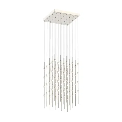 Sonneman Constellation Cosmic Cube 20" Led Pendant - Satin Nickel - White Lens