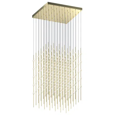 Sonneman Constellation Cosmic Cube 30" Led Pendant - Satin Brass - Clear Lens