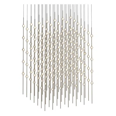 Sonneman Constellation - Cosmic Cube 30" Led Pendant - Satin Nickel - Clear Acr