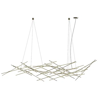 Sonneman Constellation Ursa Major 92.75"w Satin Brass 3000k Clear Lens Chandeli
