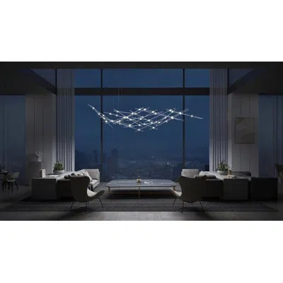 Sonneman Constellation - Ursa Major Led Chandelier - Satin Nickel - Clear Faceted Acrylic Lens - 3000k - 240"