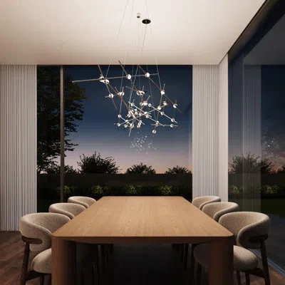 Sonneman Constellation - Ursa Major Led Chandelier - Satin Nickel - White Optical Acrylic Lens - 3000k - 240"