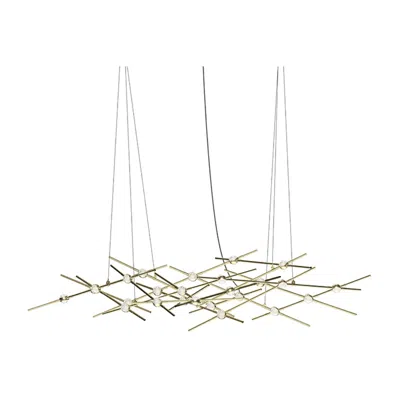 Sonneman Constellation Ursa Minor Chandelier - Brass - Clear Faceted Lens