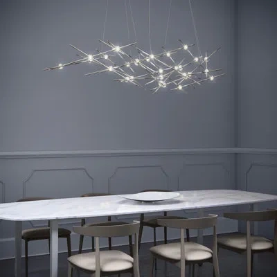 Sonneman Constellation - Ursa Minor Led Chandelier - Satin Nickel - Clear Faceted Acrylic Lens - 3000k - 240"