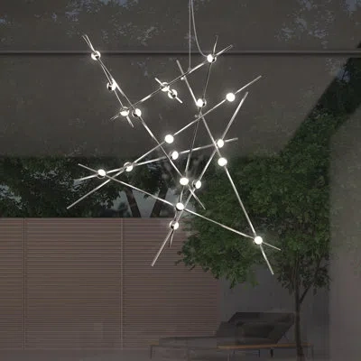 Sonneman Constellationaquila Major Led Chandelier Acrylic Lens 120" Cable In Clear,satin Nickel