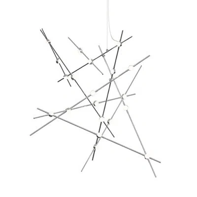 Sonneman Constellationaquila Major Led Chandelier Acrylic Lens 240" Cable In Satin Nickel,clear