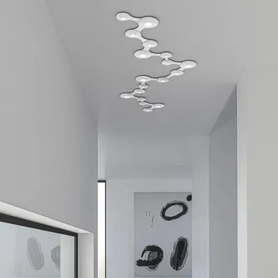 Sonneman Coral Surface Unique Led Flush Mount In Bright Satin Aluminum