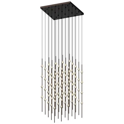 Sonneman Cosmic Cube 20.5"w 100.l Espresso Black Led Chandelier-clear 3000/240"c