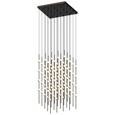 Sonneman Cosmic Cube 20.5"w 100.l Espresso Black Led Chandelier-white 3000/240"c