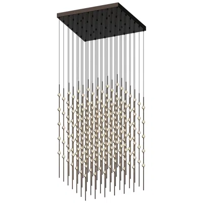 Sonneman Cosmic Cube 30"w 245.l Espresso Black Led Chandelier-clear 3000/240" Cable