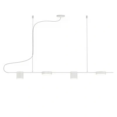 Sonneman Counterpoint 4 - Light Kitchen Island Linear Led Pendant In Satin White