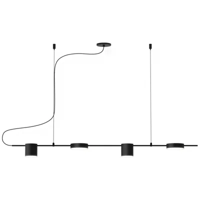 Sonneman Counterpoint 42" Wide Satin Black 4-light Led Linear Pendant