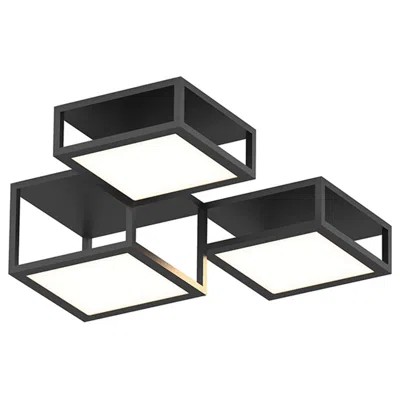 Sonneman Cubix 36.5" Wide 3.light Satin Black Led Flush Mount