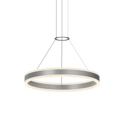 Sonneman Double Corona - Led Ring Pendant - 24" In Bright Satin Aluminum