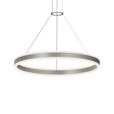 Sonneman Double Corona Led Ring Pendant With 240" Cable In Bright Satin Aluminum