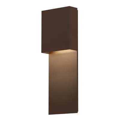 Sonneman Flat Box Led Panel Outdoor Wall Sconce In Textured Bronze