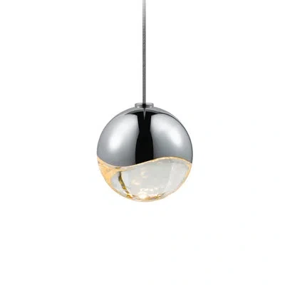 Sonneman Grapes™ 1 - Light Single Globe Led Pendant In Polished Chrome,clear