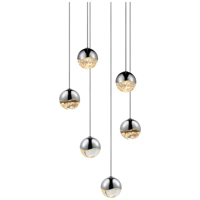 Sonneman Grapes 10.5" Wide 6-light Polished Chrome Led Pendant