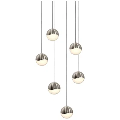Sonneman Grapes 10.5" Wide 6-light Satin Nickel Led Pendant