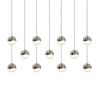 Sonneman Grapes™ 11 - Light Cluster Globe Led Pendant In Satin Nickel