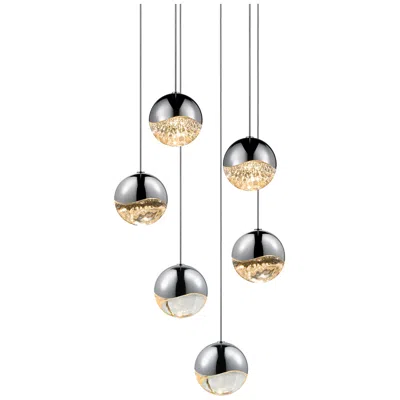 Sonneman Grapes 11.25" Wide 6-light Polished Chrome Led Pendant