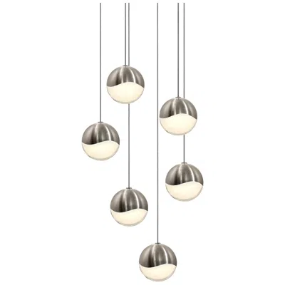 Sonneman Grapes 11.25" Wide 6-light Satin Nickel Led Pendant