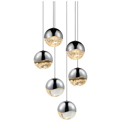 Sonneman Grapes 11.75" Wide 6-light Polished Chrome Led Pendant
