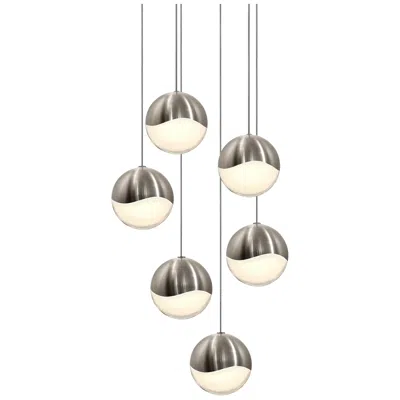 Sonneman Grapes 11.75" Wide 6-light Satin Nickel Led Pendant
