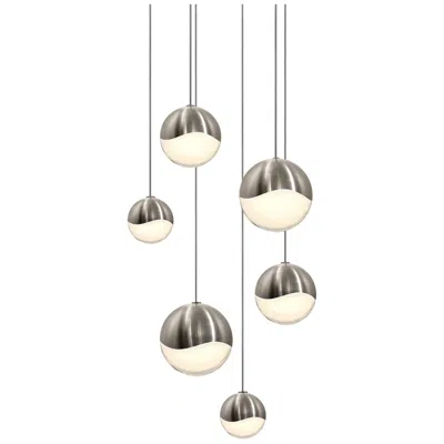 Sonneman Grapes 11.75" Wide 6-light Satin Nickel Led Pendant