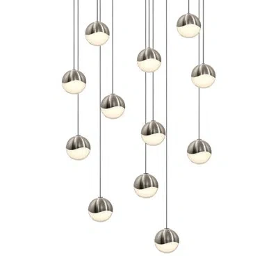 Sonneman Grapes™ 12 - Light Cluster Globe Led Pendant In Polished Chrome