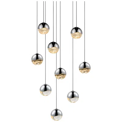 Sonneman Grapes 12.5" Wide 9-light Polished Chrome Led Pendant
