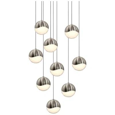 Sonneman Grapes 13.25" Wide 9-light Satin Nickel Led Pendant