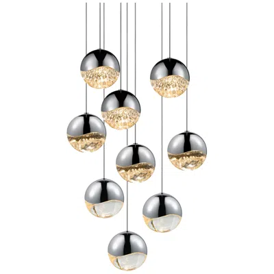 Sonneman Grapes 13.75" Wide 9-light Polished Chrome Led Pendant