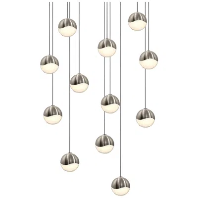 Sonneman Grapes 15.5" Wide 12-light Satin Nickel Led Pendant