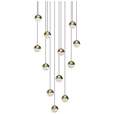 Sonneman Grapes 15.5" Wide Round 12-light Brass Led Pendant